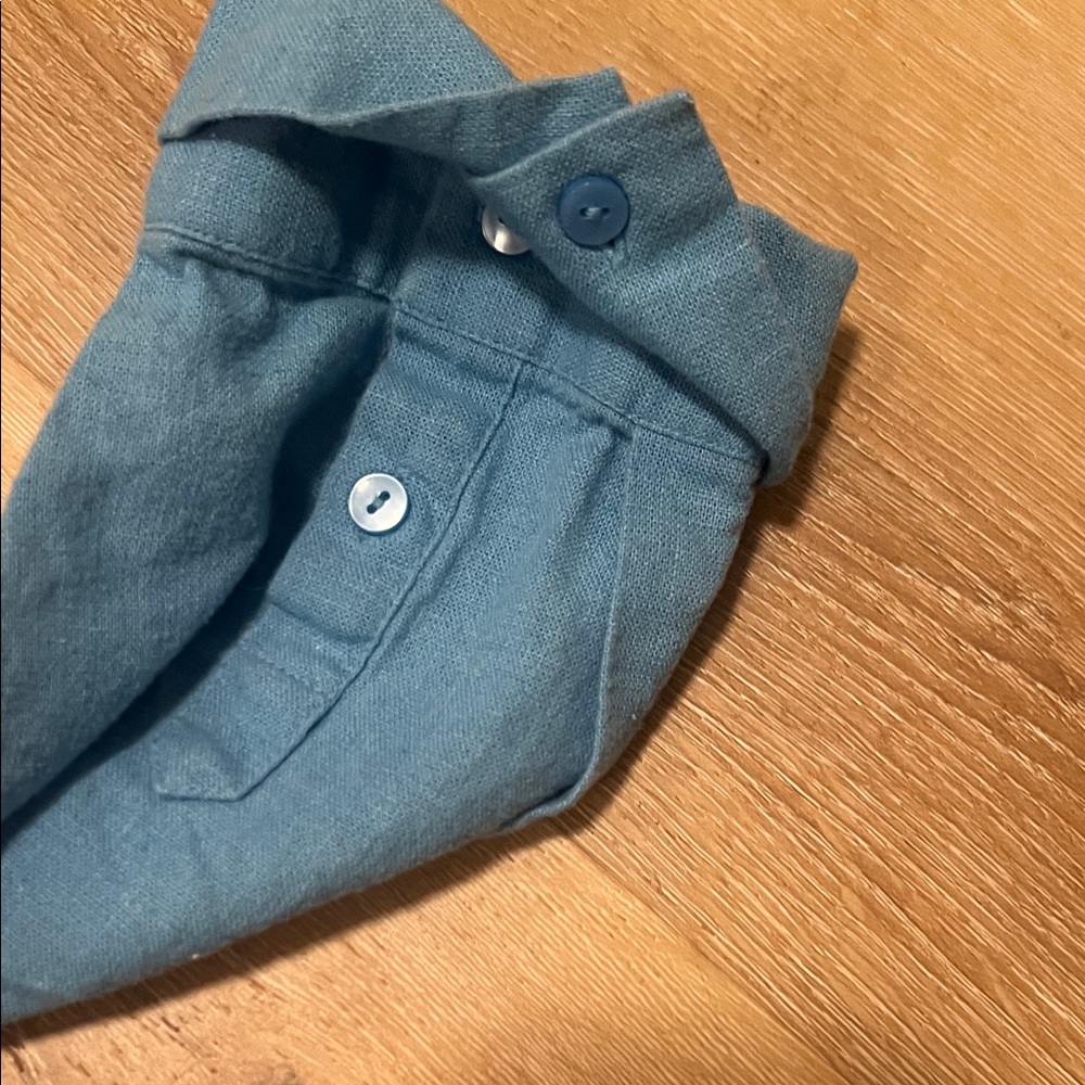 Abercrombie & Fitch Women’s Casual Oversized Button Up Blue Shirt Large - Picture 5 of 7
